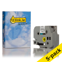 123ink version replaces Brother TZe-151 black on transparent tape, 24mm | 5-pack