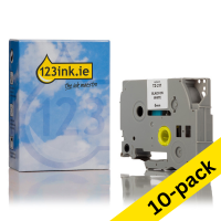 123ink version replaces Brother TZe-211 black on white tape, 6mm (10-pack) TZe211C 650780