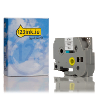123ink version replaces Brother TZe-241 black on white tape, 18mm (5-pack)