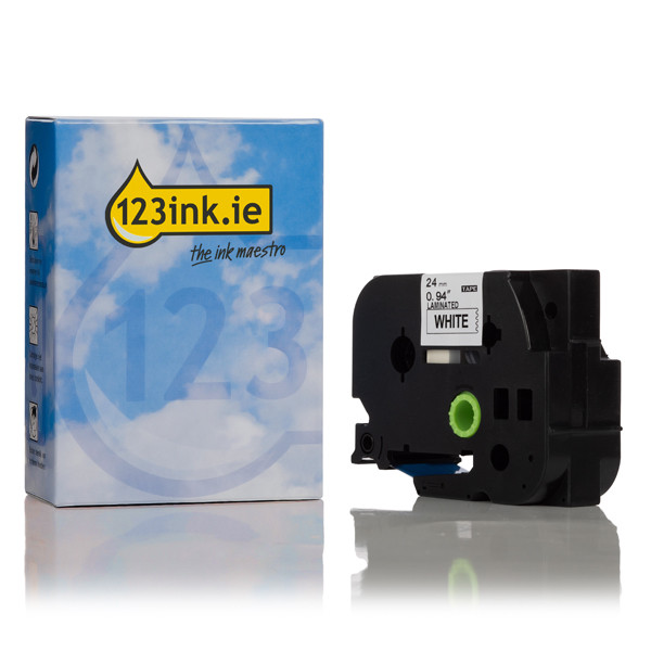 123ink version replaces Brother TZe-253 blue on white tape, 24mm TZe253C 080451 - 1