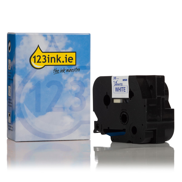 123ink version replaces Brother TZe-263 blue on white tape, 36mm TZe263C 080457 - 1