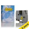 123ink version replaces Brother TZe-334 gold on black tape, 12mm | 5-pack