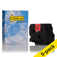 123ink version replaces Brother TZe-461 black on red tape, 36mm (5-pack) TZe461C 650699