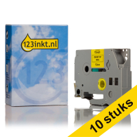 123ink version replaces Brother TZe-631 black on yellow tape, 12mm | 10-pack 650792