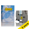 123ink version replaces Brother TZe-FA3 blue on white iron-on tape, 12mm | 5-pack 650644 - 1