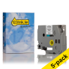 123ink version replaces Brother TZe-FX231 Flexi ID black on white tape, 12mm | 5-pack 650629 - 1