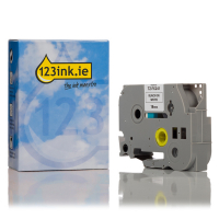 123ink version replaces Brother TZe-FX241 Flexi ID black on white tape, 18mm