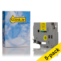 123ink version replaces Brother TZe-FX631 Flexi ID black on yellow tape, 12mm (5-pack) TZeFX631C 650669