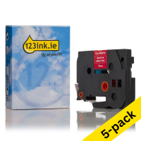 123ink version replaces Brother TZe-MQP35 white on berry pink tape, 12mm | 5-pack 650696