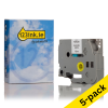 123ink version replaces Brother TZe-S231 extra adhesive black on white tape, 12mm (5-pack)