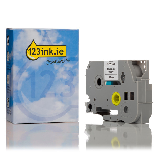 123ink version replaces Brother TZe-S241 extra adhesive black on white tape, 18mm TZe-S241C TZeS241C 080675 - 1