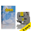 123ink version replaces Brother TZe-S641 extra adhesive black on yellow tape, 18mm | 5-pack