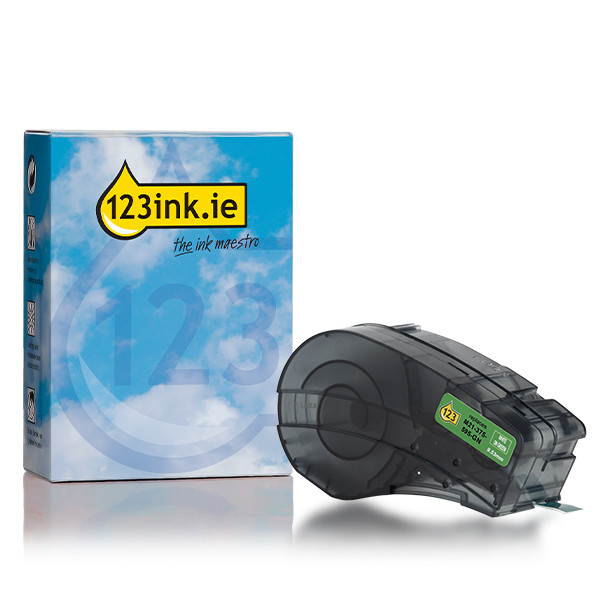 123ink version replaces Brady M21-375-595-GN white on green vinyl tape, 9.53mm x 6.40m (new version) 147747 - 1
