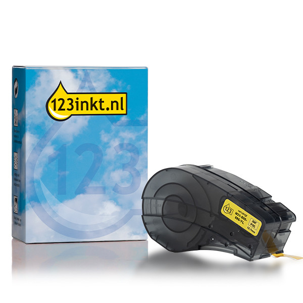 123ink version replaces Brady M21-500-595-YL black on yellow vinyl tape, 12.7mm x 6.40m (new version) 147762 - 1