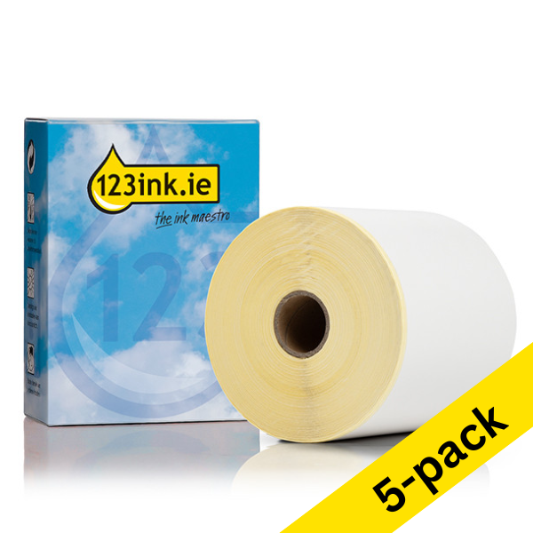 123ink version replaces Brother BDE-1J000102-102 continuous thermal paper roll, 102mm x 56.4m (5-pack) 650846 - 1