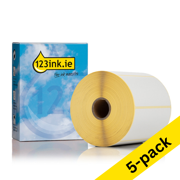 123ink version replaces Brother BDE-1J050102-102 pre-punched labels, 102mm x 50mm (5-pack) 650843 - 1