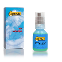 123ink version replaces Brother BTD180C cyan ink bottle