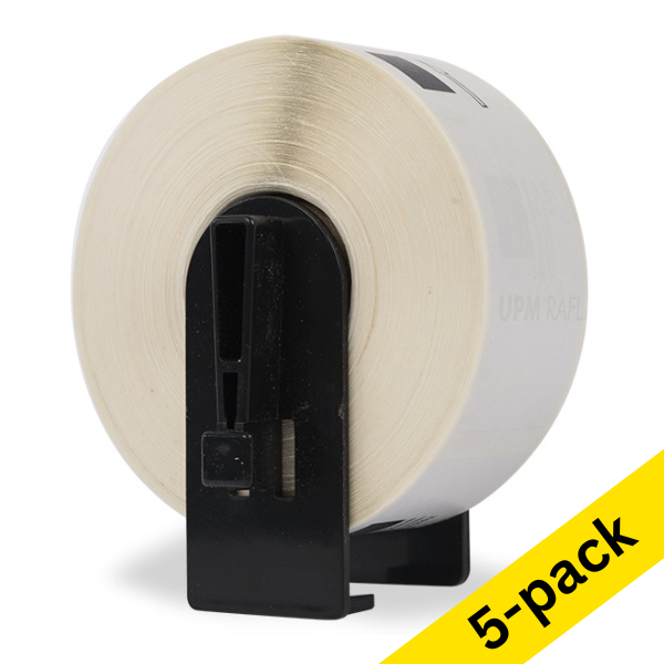 123ink version replaces Brother DK-22210 continuous paper tape | 5-pack 653068 - 1
