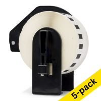 123ink version replaces Brother DK-22211 continuous white film tape | 5-pack 653069
