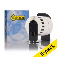 123ink version replaces Brother DK-22251 red/black on white continuous paper tape | 5-pack 653071