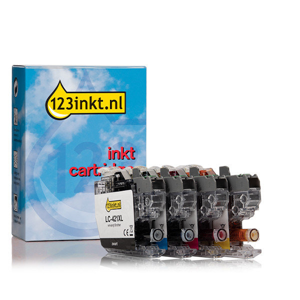 123ink version replaces Brother LC-421XL BK/C/M/Y high capacity ink cartridge 4-pack  127255 - 1