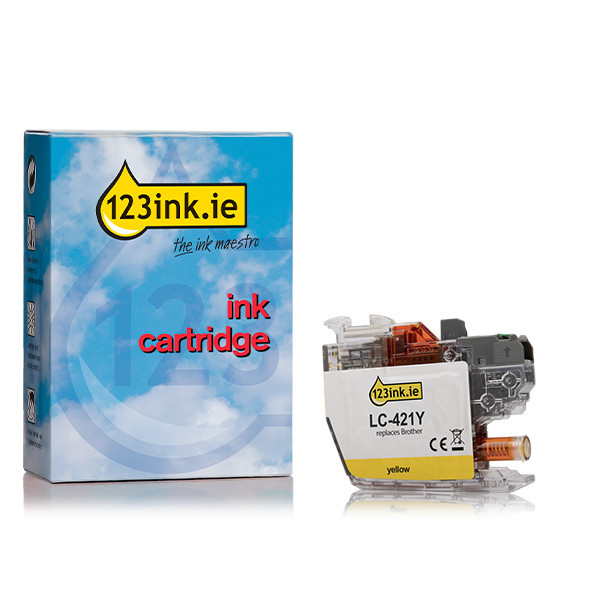123ink version replaces Brother LC-421Y yellow ink cartridge  160379 - 1