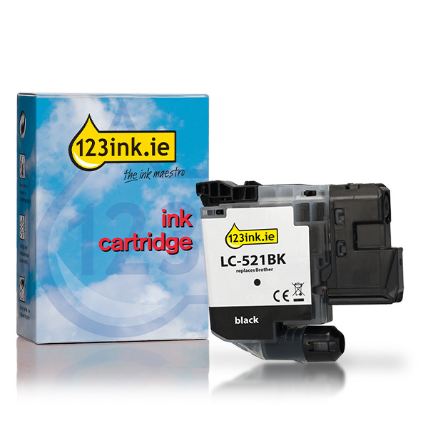 123ink version replaces Brother LC-521BK black ink cartridge 051471 - 1