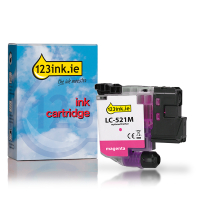 123ink version replaces Brother LC-521M magenta ink cartridge 051475