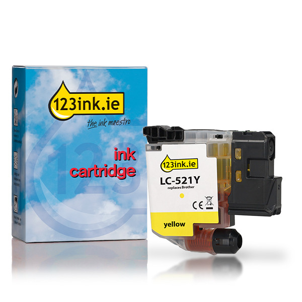 123ink version replaces Brother LC-521Y yellow ink cartridge 051477 - 1