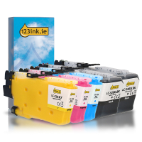 123ink version replaces Brother LC-528XL BK/BK/C/M/Y ultra high capacity ink cartridge 5-pack 051587