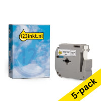 123ink version replaces Brother M-K221SBZ black on white non-laminated tape, 9mm (5-pack) 653073