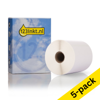 123ink version replaces Brother RD-S02E1 pre-cut labels, 102mm x 152mm | 5-pack 653074
