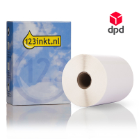 123ink version replaces Brother RD-S02E1 pre-punched DPD labels, 102mm x 152mm 653409