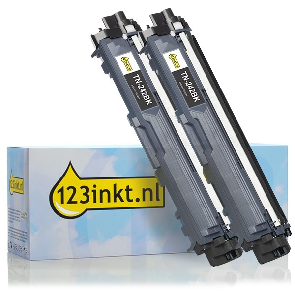123ink version replaces Brother TN-242BK black toner 2-pack 010075 - 1