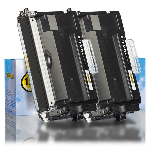 123ink version replaces Brother TN-3512 extra high capacity black toner 2-pack 051093 - 1
