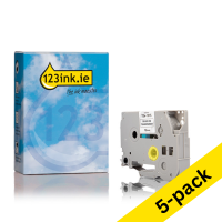 123ink version replaces Brother TZe-131S black on transparent tape, 12mm | 5-pack