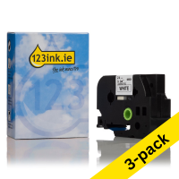123ink version replaces Brother TZe-253 blue on white tape, 24mm (3-pack)  080991