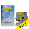123ink version replaces Brother TZe-651 black on yellow tape, 24mm | 5-pack 653079 - 1