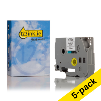 123ink version replaces Brother TZe-FX231 Flexi ID black on white tape, 12mm (5-pack) 653080