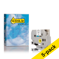 123ink version replaces Brother TZe-N241 black on white tape, 18mm (5-pack) 650845