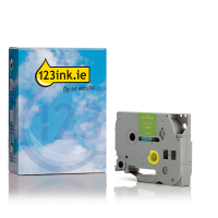 123ink version replaces Brother TZe-RM34 gold on mint green tape, 12mm 350545