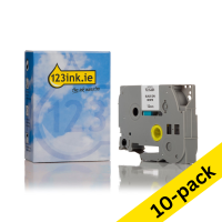 123ink version replaces Brother TZe-S231 extra adhesive black on white tape, 12mm | 10-pack