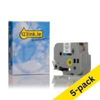 123ink version replaces Brother TZe-S251 extra adhesive black on white tape, 24mm (5-pack)
