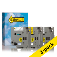 123ink version replaces Brother TZe tape multipack, 12mm (3-pack)