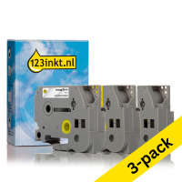123ink version replaces Brother TZe tape multipack, 18mm (3-pack)