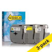 123ink version replaces Brother non-laminated tape multipack, 9mm (3-pack) MK221BZC MK221SBZC MK621BZC 089299