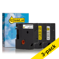 123ink version replaces Dymo D1 self-adhesive polyester tape multipack, 12mm | 3-pack
