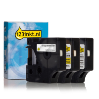 123ink version replaces Dymo D1 self-adhesive tape multipack, 6mm S0720770C S0720780C S0720790C 089228