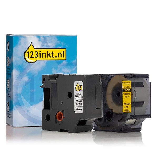 123ink version replaces Dymo IND Rhino flexible nylon tape multipack, 24mm 1734524C 1734525C 089238 - 1