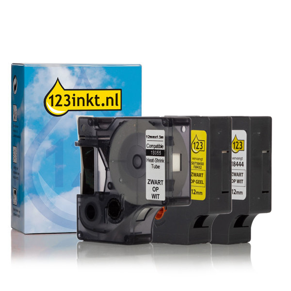 123ink version replaces Dymo IND Rhino vinyl tape multipack, 12mm 18055C 18432C 18444C 089230 - 1
